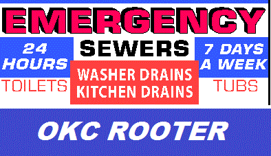  emergency 24 hour sewers 7days a week toiles, washer drains kitchen drains tubs OKC rooter